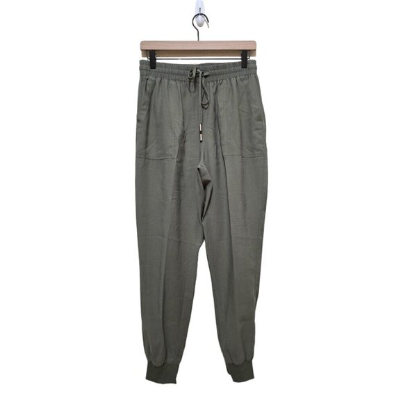 Alya Green Viscose Relaxed Fit High Rise Tapered Leg Joggers Sz M - Picture 1 of 8